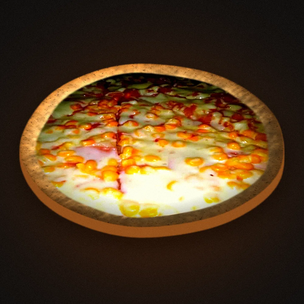Pizza Maizito con granos de maíz y queso fundido