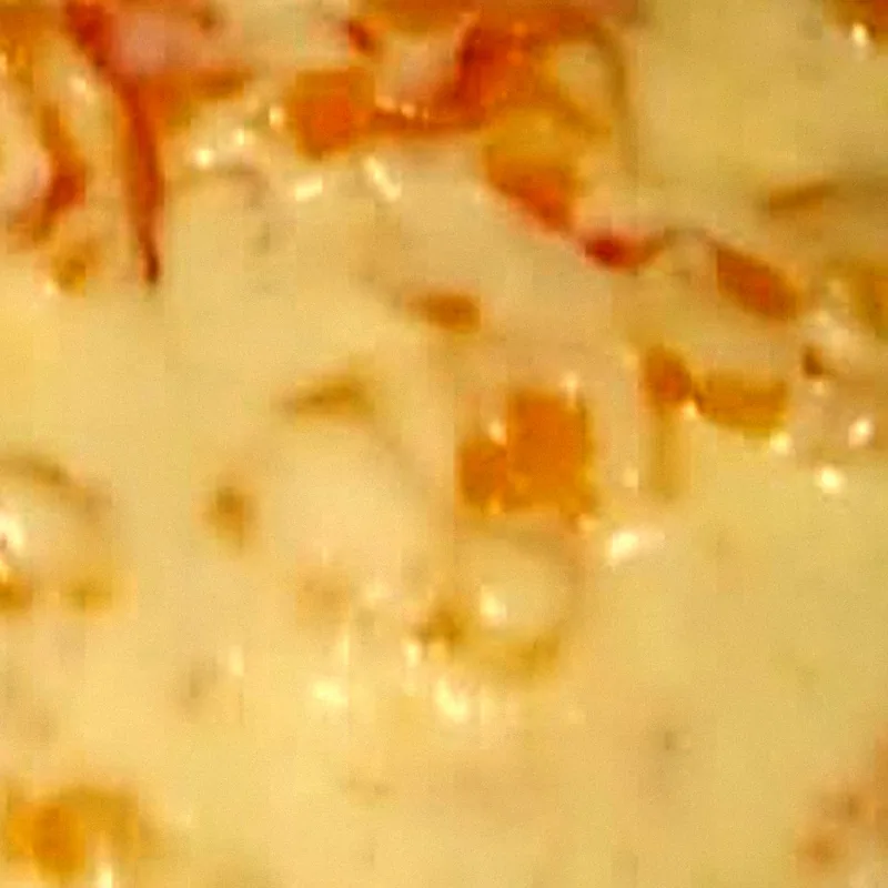 Primer plano del queso fundido y gratinado de una pizza de PIZZAS RAPIDA